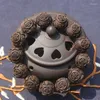 ストランドSnqpauthentic jin si nan yin shen wood Handstring men's Prayer Beads Carving Treasure Seeking Buddha Bracelet Women's