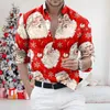 Casual overhemden voor heren Mannelijk Navidad-shirt Grappig Lelijk Blouses Herfst en winter Kerstmis Tops Schattig Sneeuwvlok 3D-print Vakantie Est Camisas De