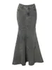 Kjolar taruxy denim maxi y2k vintage smal bodycon länge för kvinnor 2023 egirls casual high street trumpet jean 230420