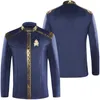 남자 T 셔츠 이상한 세계 코스프레 코스프레 블루 자켓 유니폼 성인 남자 판타지아 의상 스웨트 셔츠 할로윈 카니발 변장복