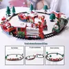 Electric/RC Track Christmas Train Set Electric Train Set för julleksaker för barn födelsedagspresent runt julgranfestdekor Xmas gåva 230420