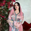 Etnische kleding Midden-Oosten Dubai Moslim Gedrukte kleding Dames Abayas V-Neck Caftan Eid Ramadan Islamitisch Arabisch Jilbab Jalabiya