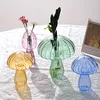 Vases Decoration Glass Flower Bud Vase Creative Mushroom Shape Bottle Plant Designed For Living Room Ornament