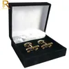 Jewelry Boxes Wholesale Black Velvet Cufflinks Gift Box Men Shirt Gemelos Carrying Case Cuff Link Tie Clip 70x80mm 231118