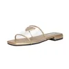 Slippers transparant heldere pvc slip op platte muilezel driehoek gesp geworden sandalen slides slijbanen zomers zomers schuifregelaars loafers bad strand voetbed