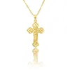 ペンダントネックレスfsファッションスタイルゴールドカラークロスジューズ十字架キリスト教ジュエリー