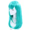 Fournitures de fête Anime Perruque 65 Cm Vert Cheveux Bouclés Synthétique Halloween Déguisement Résistant À La Chaleur Fibre Costume Gratuit Chapeau