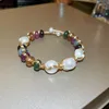Bracelet en pierre naturelle pour femmes, perles baroques ouvertes, mode rétro, Design minoritaire, vêtements de luxe, vente en gros