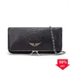 Designer de luxe Zadig Voltaire Sac Cross Body Épaule Pochette Rock Swing Your Wings Sacs fourre-tout Femmes Hommes Sac à main cosmétique Véritable chaîne de mode en cuir Clu