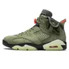 Travis Scott x AJ6 Air Jordan 6 Retro 6S Nike Mens Basketball shoes j6 Jumpman 6 OG Scarpe da pallacanestro Designer Jordens Jordas 6s Sneakers Nero Infrarossi Reverse 【code ：L】