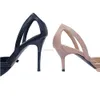 Kvinnor Sexig spetsig 80E5E TOE HEELED SANDALS Fashion Rivet Female Stiletto Black Party Prom Ladies Shoes On Heels 230419