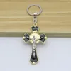 Colares pendentes cotvodiy martommade rosário colar de chaveiro encantos religiosos exorcismo st benedict cross crucifixion jóias de jóias 1pc