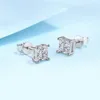 Stud Earrings Real Moissanite Princess Cut Classical PT950 Diamond Luxury For Women Men Jewelry