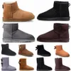 Designer Winter Boot Women Uggss Snow Boots Braid Comfy Australia Booties Suede Sheepskin Short Mini Bow Khaki Black White Rink Navy Outdoor Sneakers With Box