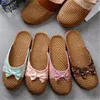 Slippers 2023 Women Summer Beach Flip Flops Breathable Linen Flat Female Casual Flax Bow Ladies Sandals Shoes