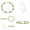 Bracelet Style Asiatique Pierre Précieuse Noir Onyx Véritable Mti Couleur Jaune Rouge Blanc Vert Jade Brin Profilé Tube Bar Lien Drop Livraison Jewe Otpao