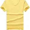 Herren T-Shirts Herren Kleines Pferd Reine Farbe Beiläufiges Loses T-Shirt Kurzärmliges Baumwoll-Kurzarm-T-Shirt Lässiges Homme-T-Shirt mit V-Ausschnitt 230420