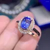 Cluster ringen echt 18K gouden ring natuurlijk en blauw saffier edelsteen zilver voor vrouwen bruiloft