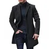 Misto lana da uomo Cappotto invernale di lana da uomo Moda casual Risvolto Cappotto monopetto stile giovanile Giacca di lana slim a maniche lunghe di media lunghezza da uomo 231120