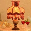Bordslampor retro klassisk art deco led lampa modernt tyg hem dekoration sängen prinsessa bröllopsstudie harts