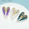 Pins Brooches Wuli baby Classic Rhinestone Angel Wings Brooch Pins 3 Colors 2021 Sparkling Jewelry Gift Feather Designer BroochesL231120