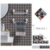 Наклейки на плитку Имитация мрамора Мебель Наклейки из ПВХ Водонепроницаемые самоклеящиеся наклейки для кухни и ванной комнаты Мозаичная плитка Wall Art 10X10Cm D Dhpan