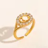 Designer Diamond Vintage Sier Rings for Womens Jewelry Fashion Ring Open Adjustable