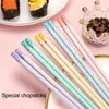 Chopsticks Bear 1 Set -grade Design Alta durezza Paintless Dining PET Utensile da cucina color caramella