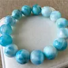 Strand Genuine Natural Blue Larimar Gems Big Round Beads Healing Stone Women Man Bracelet 14mm