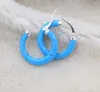 Dangle Küpeler Bir Çift Yeşil Turquoises Cirque 30mm Yuvarlak Kanca FPPJ Toptan Boncuklar