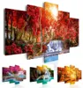 5 panneaux belle cascade paysage peinture fleurs images modernes sur toile moderne salon bureau décoration sans cadre 1645240