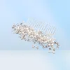 Ivory White Pearls Austrian Crystal Hair Combs Wedding Hair Accessories Bridal Head Jewelry Handmade Hairpieces Hairpins JCH1266413906