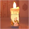 Candele Decorazione Natalizia In Pvc A Lume Di Candela Led Fiamma Simulata Babbo Natale Pupazzo Di Neve Regali Di Natale 22,5X9 Cm Consegna A Goccia Casa Giardino Casa Dh3Q4