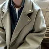 Jaquetas masculinas mistura casaco homens ins baggy all-match japonês bonito streetwear bf design carga adolescentes quente -moda elegante inverno harajuku