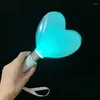 Party Decoration RGB 15 Colors Change LED Glow Stick Heart Shape Luminous Concert Cheering Tube Battery Powered Wedding Light