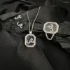 Ketting oorbellen stelt hibride gepersonaliseerde Arabische brief en ring 3-delige kubieke zirkonia sieraden voor Dubai-vrouwen N-1316