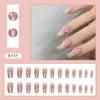 False Nails Temperament Pink Glitter Valentine's Day Press On For Women Elegant Fingernails