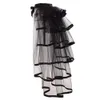 Skirts Gothic Tulle Skirt Women Punk Puffy Ruffle Tutu Bustle Sexy Steampunk Cocktail Party Tieon Overskirt 230420