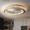 Ceiling Lights Modern Luxury Crystal LED Ceiling Light Living Room Kitchen Island Lamp Stainless Steel Round Chrome Art Ceiling Pendant Fixture Q231120