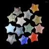 Kolye Kolyeleri 1 PC Doğal Kuvars Yıldız Rose Opal Lazuli Pentagram Enerji Şifa Kristal Dekorasyon Taş El Sanatları Diy Hediye Aşk Taşları