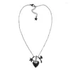 Colliers pendentif entièrement en acier inoxydable collier de charme coeur étoile hache grunge