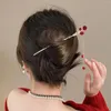 Haarspangen, chinesische Blumenstäbchen, Vintage-Quaste, Chignon, Strass, beflockter Stab, Geschenk für Geburtstag, Weihnachten