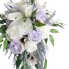 装飾的な花手作りの結婚式の花束滝スタイルコレクションローズリハーサルディナーパーティー教会の提案