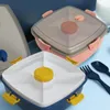 Учебная посуда наборы пластиковой ланч -коробки салат Бенто Утолщенный квадратный двойной микроволновый хрустящий соус удобный ланч -бокс