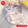 Kobiety majtki Miiow 4pcs Mild Touch Cotton Women's Sexy Metties Delikatne skóry dziewczynki bielizna średnia talia majy panie bieliznę 230420