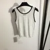 23SS Women Designer TEE Knits Designer T koszule Designerskie Topy z rurkowatą szyję haftowe litera dziewczęta uprawne topy pasa startowego