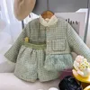 Kläder sätter vinterflickor Princess Kläder Set Autumn Thick Baby Children Barns rockar+kjol Plush T -shirt outfit kostymer 2 3 4 5 6 7y 231118