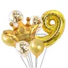 Altri articoli per feste per eventi Nastro in oro rosa Corona principessa Foil Palloncini in lattice per feste Set Forniture per buon compleanno Decorazioni per baby shower Dhots