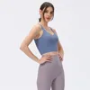 Yoga Outfit Soutien-gorge de sport côtelé avec logo Femmes Débardeur Crop Top Rembourré Sportswear Femme Vêtements de gymnastique Courir Active Wear pour dames