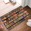 Tapis Intéressant Bibliothèque Livres Fleur Porte Tapis Slip Sale pour l'entrée avant extérieur grandes couvertures nouées